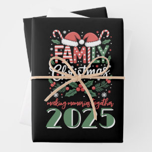 Christmas: Family Christmas 2025 Matching Outfit Wrapping Paper Sheet