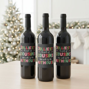 Christmas Family Cousin Reunion Matching  Wine Label