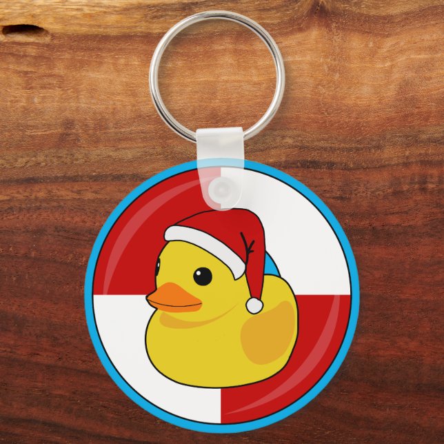 Christmas Family Cruise Cruising Rubber Duck Keychain (Front)