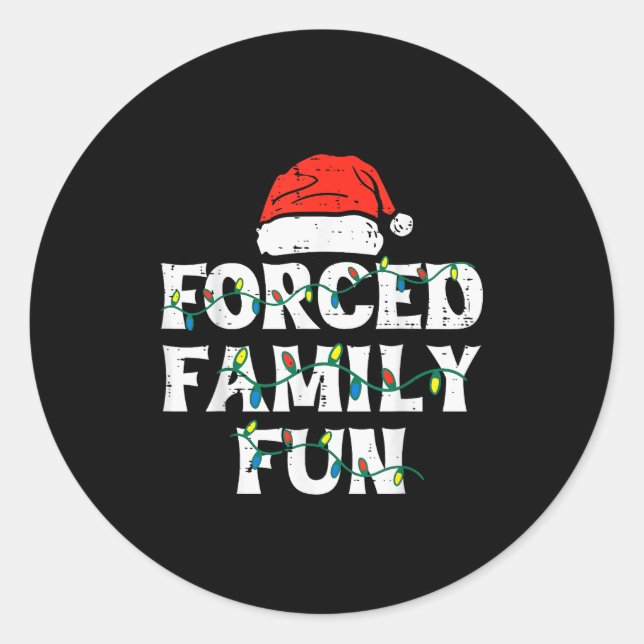Christmas Family Funny Xmas Match Men Women Kids  Classic Round Sticker (Front)