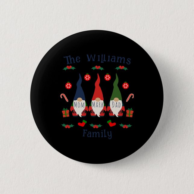 Christmas Family Gnomes Cute And Funny T Shirt  2 Inch Round Button (Front)