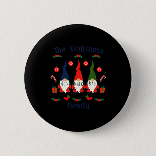 Christmas Family Gnomes Cute And Funny T Shirt  2 Inch Round Button (Front)