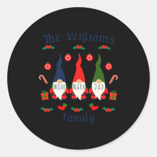 Christmas Family Gnomes Cute And Funny T Shirt Classic Round Sticker