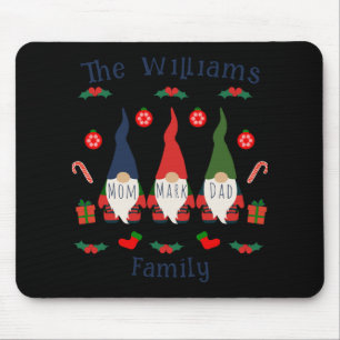 Christmas Family Gnomes Cute And Funny T Shirt  Mouse Pad