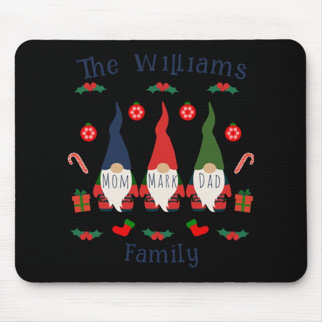 Christmas Family Gnomes Cute And Funny T Shirt  Mouse Pad (Front)