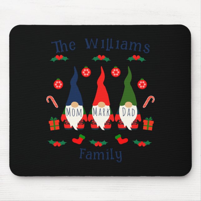 Christmas Family Gnomes Cute And Funny T Shirt  Mouse Pad (Front)