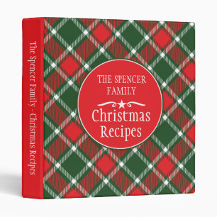 Christmas family holiday recipe tartan folder binder