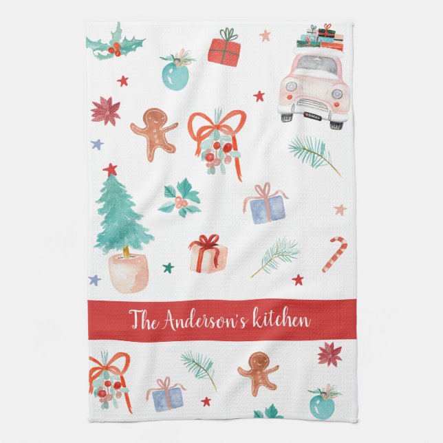 Christmas Family Kitchen Custom decor Towel (Vertical)