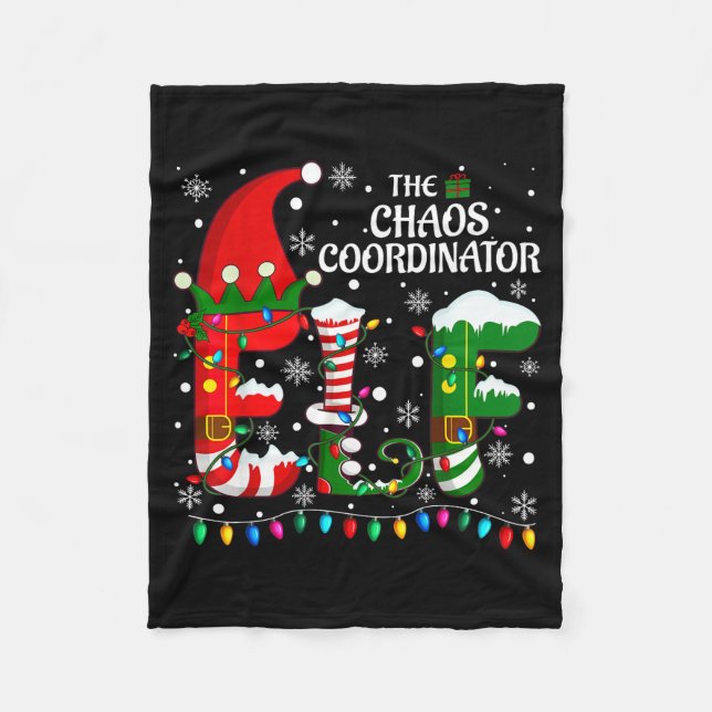 Christmas Family Matching Pajamas Chaos Coordinato Fleece Blanket (Front)