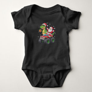 Christmas Family Matching Santa Truck Dinosaur  Baby Bodysuit