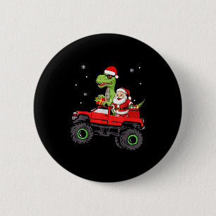 Christmas Family Matching Santa Truck Dinosaur Boy 2 Inch Round Button