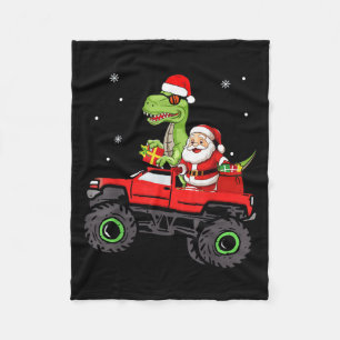 Christmas Family Matching Santa Truck Dinosaur Boy Fleece Blanket