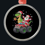 Christmas Family Matching Santa Truck Dinosaur  Metal Ornament<br><div class="desc">Christmas Family Matching Santa Truck Dinosaur Boys</div>