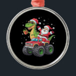 Christmas Family Matching Santa Truck Dinosaur  Metal Ornament<br><div class="desc">Christmas Family Matching Santa Truck Dinosaur Boys</div>