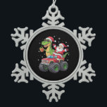 Christmas Family Matching Santa Truck Dinosaur  Snowflake Pewter Christmas Ornament<br><div class="desc">Christmas Family Matching Santa Truck Dinosaur Boys</div>