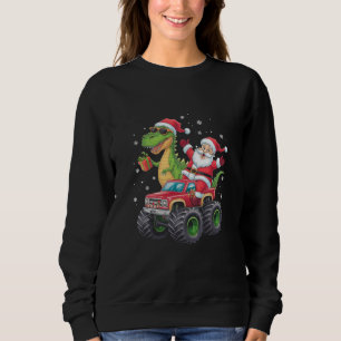 Christmas Family Matching Santa Truck Dinosaur Sweatshirt