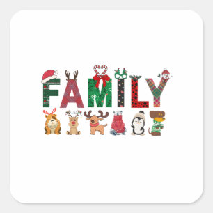 Christmas Family Matching Shirts   holiday family  Square Sticker