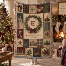 Christmas Family Monogram Patchwork Personalized