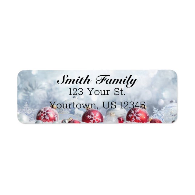 Christmas Family Name | Festive Red Return Address (Front)