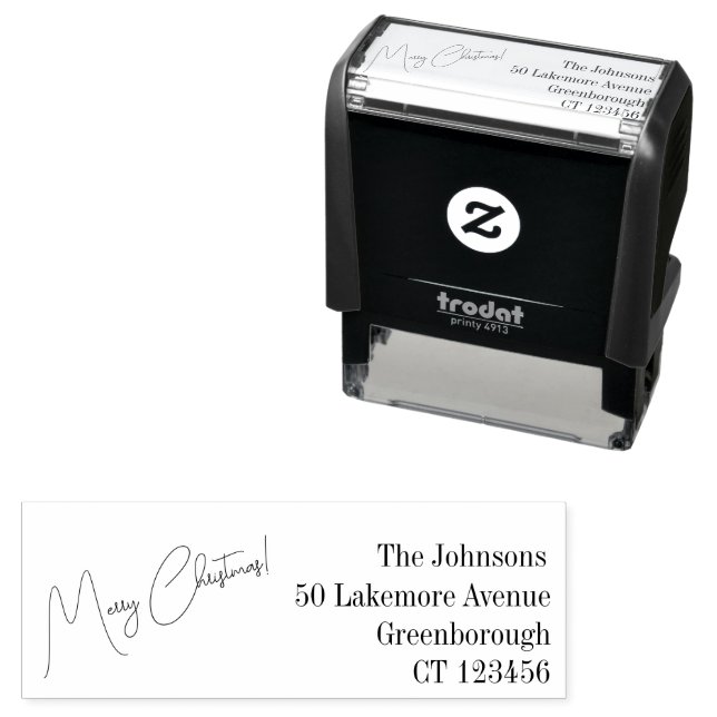 Christmas Family Name Return Address Self-inking Stamp (In Situ)