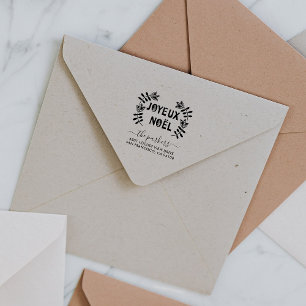 Christmas Family Name Signature Return Address Rubber Stamp