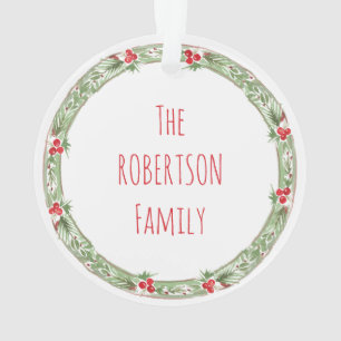 Christmas Family NAMES Holiday Keepsake Ornament 