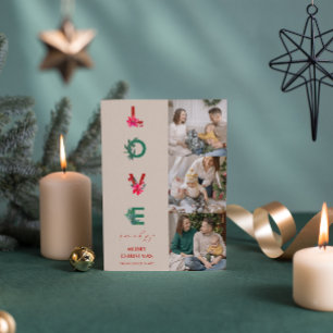 Christmas Family Photo Collage Love Peace Joy Holiday Card