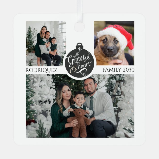 Christmas Family Photo Collage Ornament (Front)