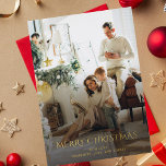 Christmas Family Photo Elegant Gold Foil Holiday Card<br><div class="desc">Cherish your family's precious moments this Christmas holiday season with our custom photo Christmas card. This unique greeting card showcases a favourite family photograph. Personalize it your most treasured snapshot, from candid moment to posed portrait. Add a personalized message to make your seasonal greetings even more special. This one-of-a-kind card...</div>