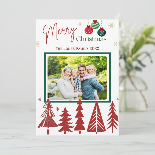 Christmas Family Photo Greeting Card  (Standing Front)