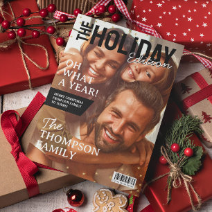 Christmas Family Photo Holiday Magazine Cover Card