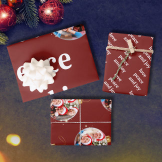 Christmas Family Photo Love Peace Joy Holiday Wrapping Paper Sheet
