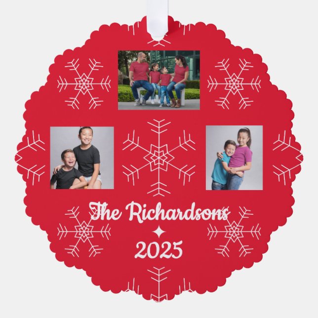 Christmas Family Photo Ornament  Card (Front)