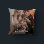 Christmas Family Photo Script Personalized Throw Pillow<br><div class="desc">Transform your holiday decor into a heartwarming celebration of family memories with our Custom Family Photo Personalized Christmas Throw Pillow. Imagine a festive accent that perfectly captures the love and joy of your most cherished moments, instantly making your living room feel warm, inviting, and uniquely yours. By adding your favourite...</div>