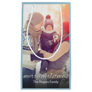 Christmas Family Photo Simple Personalized Small Gift Bag
