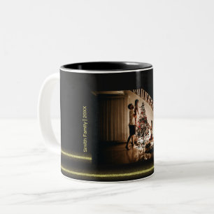 Christmas family photo  Two-Tone coffee mug