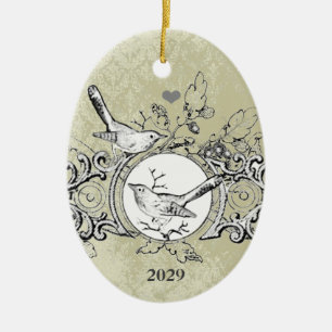 Christmas Family Photo with Date Ceramic Ornament