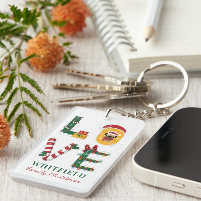 Christmas Family Reunion Custom Keepsake Keychain (Front Right)