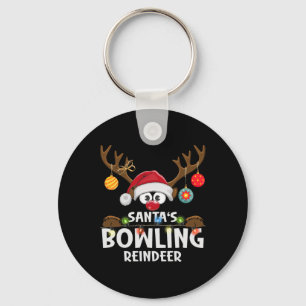 Christmas Family Santa's Bowling Reindeer Pajama Keychain