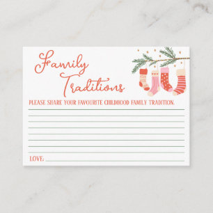 Christmas, Family Traditions Game, Baby Shower Enclosure Card