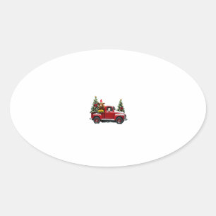 Christmas Farm (2) Oval Sticker