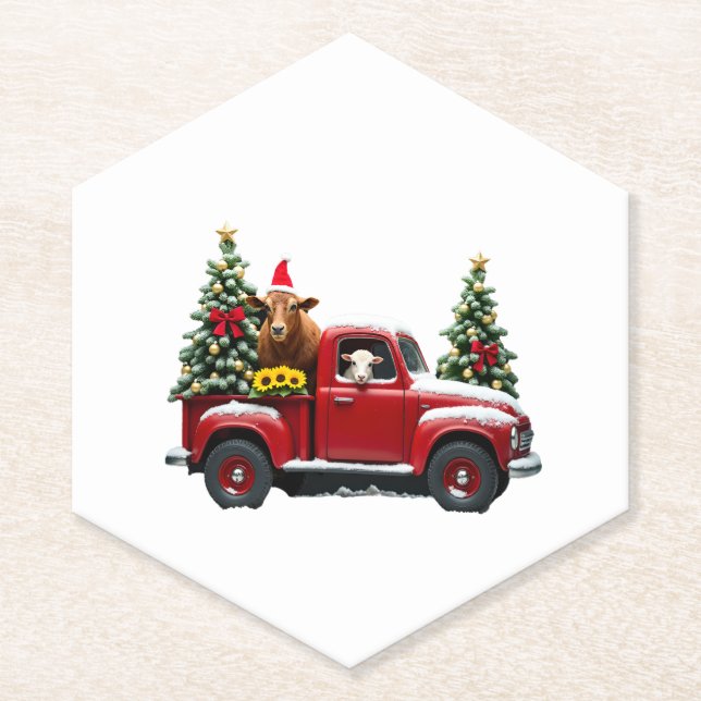 Christmas Farm (2) Paper Coaster (Front)