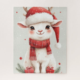 Christmas Farm Animal Cute Goat  Jigsaw Puzzle