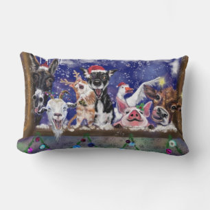 Christmas Farm Animals Pillow