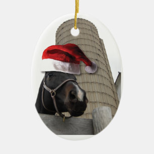 Christmas Farm Ceramic Ornament