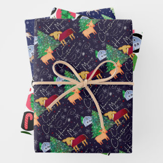 Christmas Farm, Country Christmas, Horses, pigs Wrapping Paper Sheet