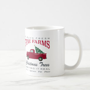 CHRISTMAS FARMHOUSE RED TRUCK COFFEE MUG