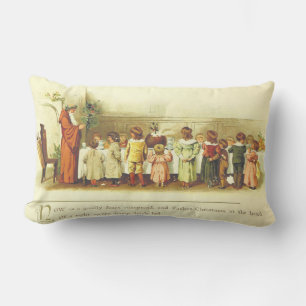 Christmas Father Christmas with happy children 3 Lumbar Pillow