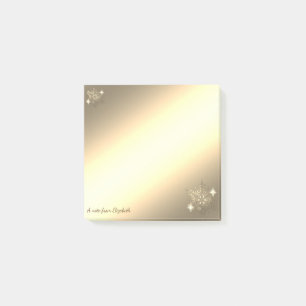 Christmas,Faux Gold Snowflakes-Personalized Post-it Notes
