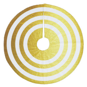 Christmas Faux Gold Striped Tree Skirt